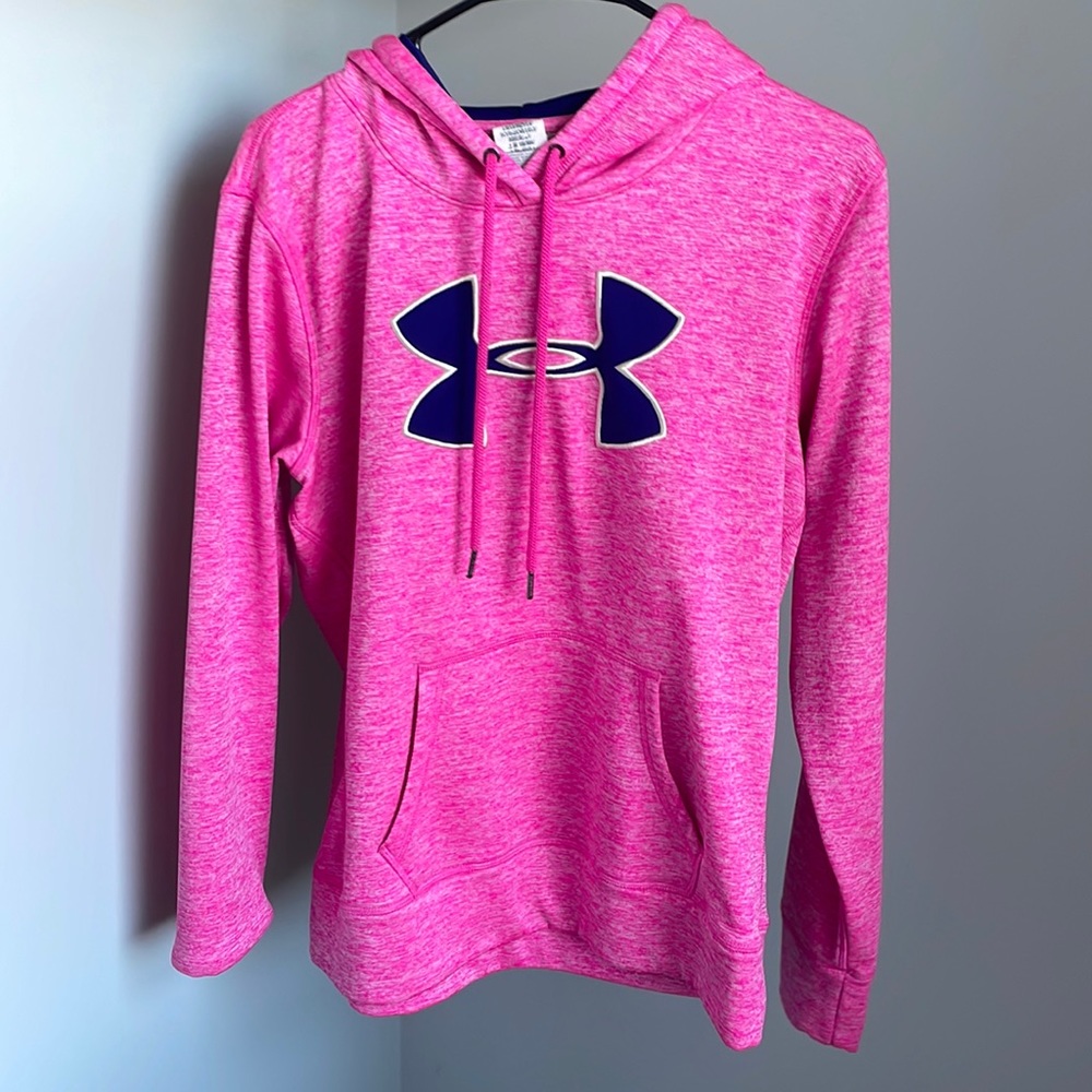 Hot pink and purple Under Armour sweatshirt